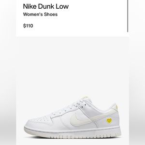 Nike Dunk Low Women’s 10 with heart detail